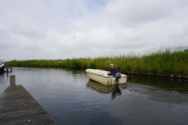 Fishing with one of our fishing boats with outboard engine
